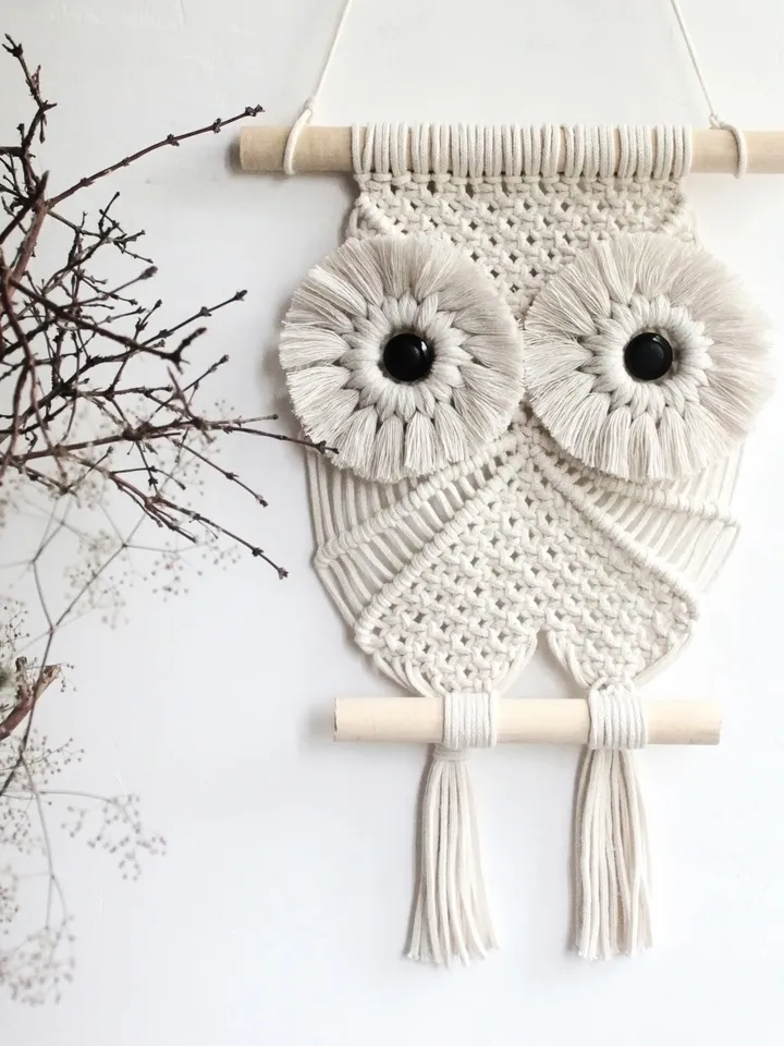 Set of 4 Macrame PATTERNS / OWL Wall Hangings