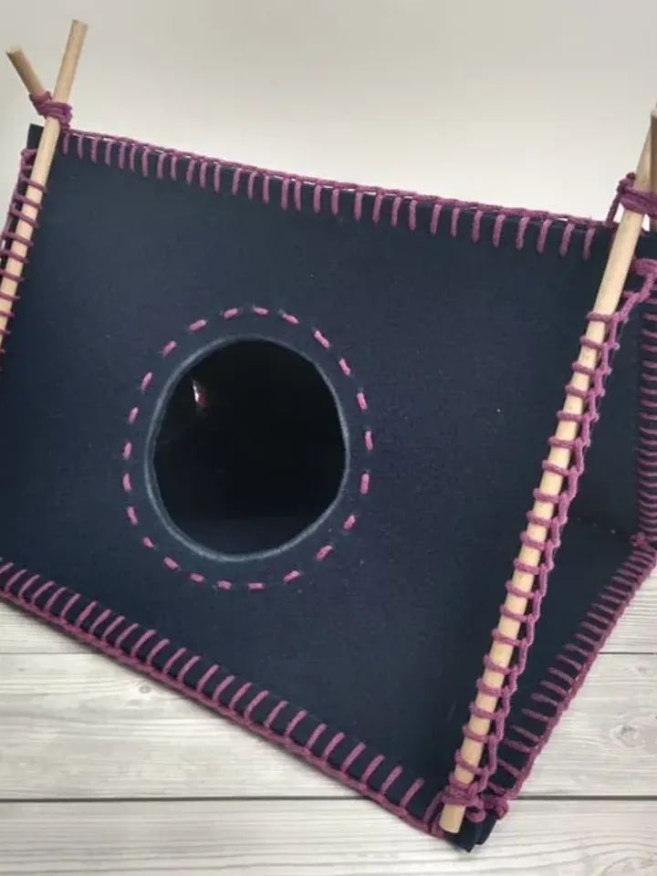 Guinea pig teepee, hedgehog bed,   triangular pet house, bunny teepee bed, pet teepee, guinea pig house, felt guinea bed