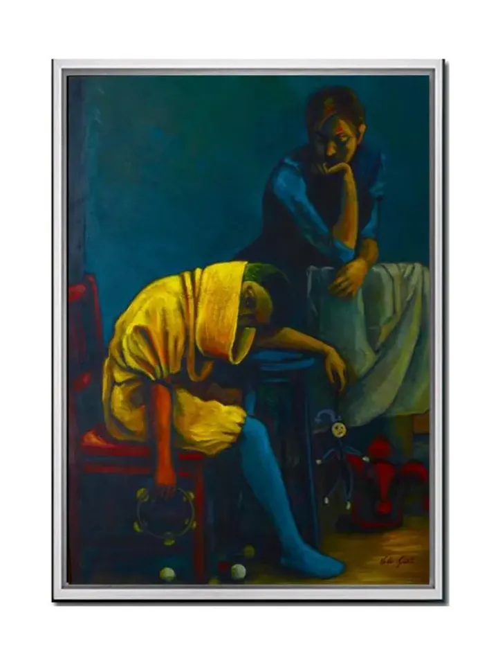 Oil paint Print on Canvas , Floating Frame Option, Modern Wall Art, Extra Large Canvas Wall Art