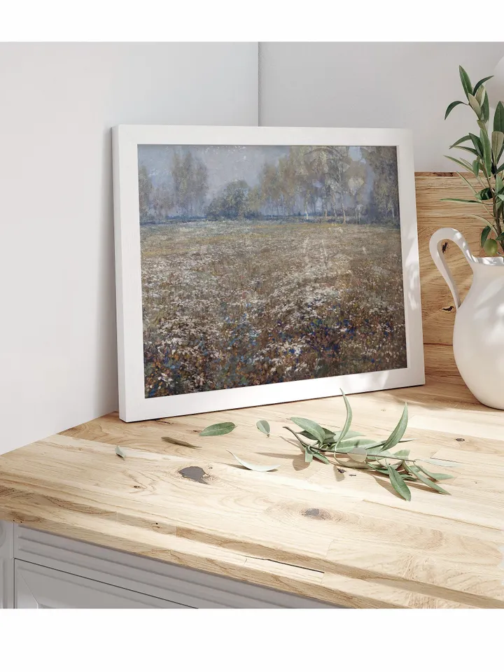 Spring Meadow In Bloom Painting, Vintage Landscape Printable Art, Country Field Decor, Downloadable | 372