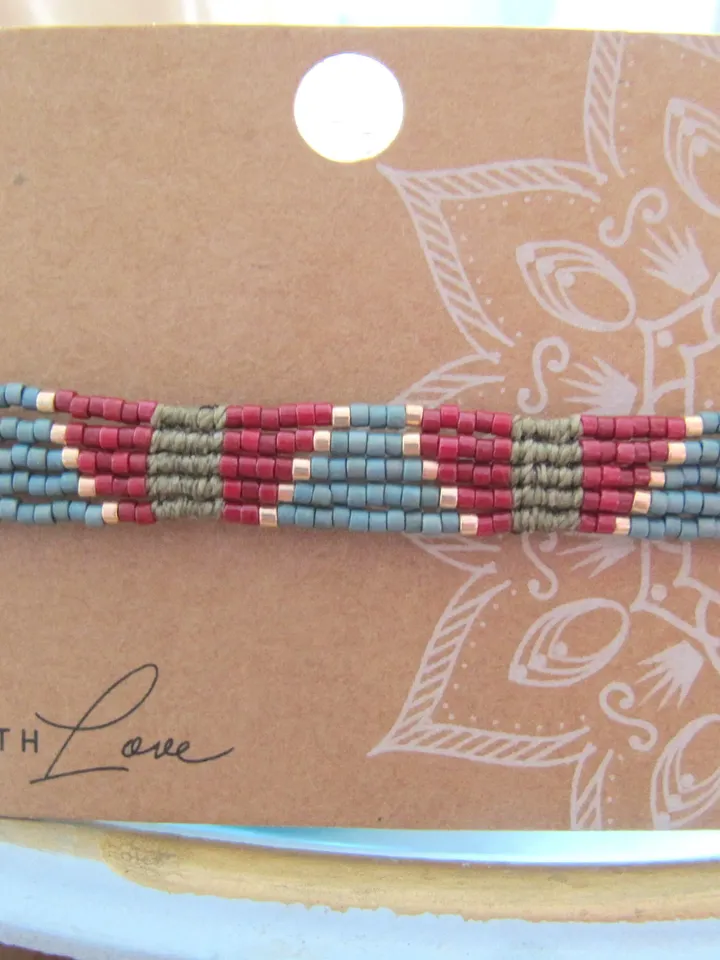Miyuki bracelet and micro macrame, Miyuki ring, peyote jewelry, women gift Christmas gift for friend, macrame bracelet