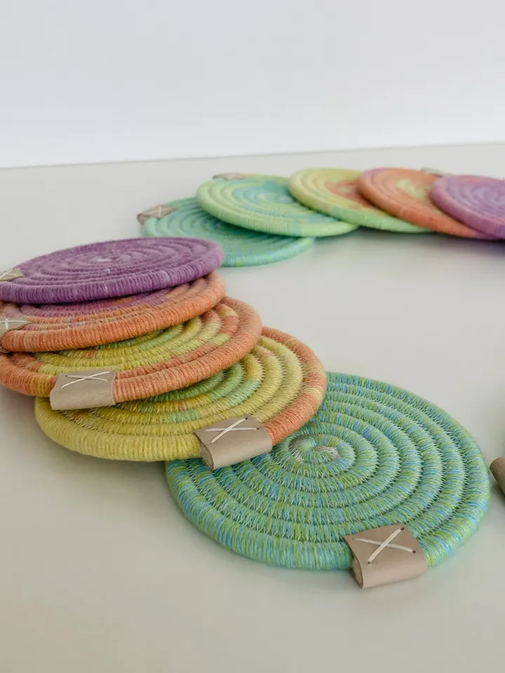 Rainbow coaster set of 5, diameter 4''