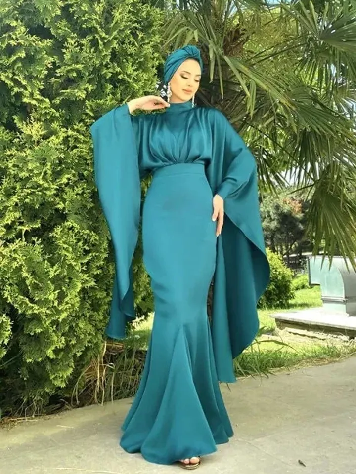 AHUNARE HIJAB - Wedding Dress, Muslim Evening Gown, Nikah, Islamic Wedding, Engagement, Bridesmaid,