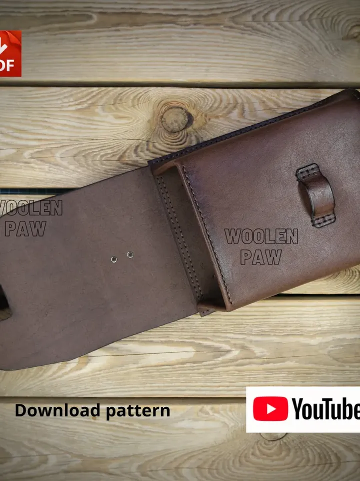 PDF download template to make a leather belt pouch! BG-9