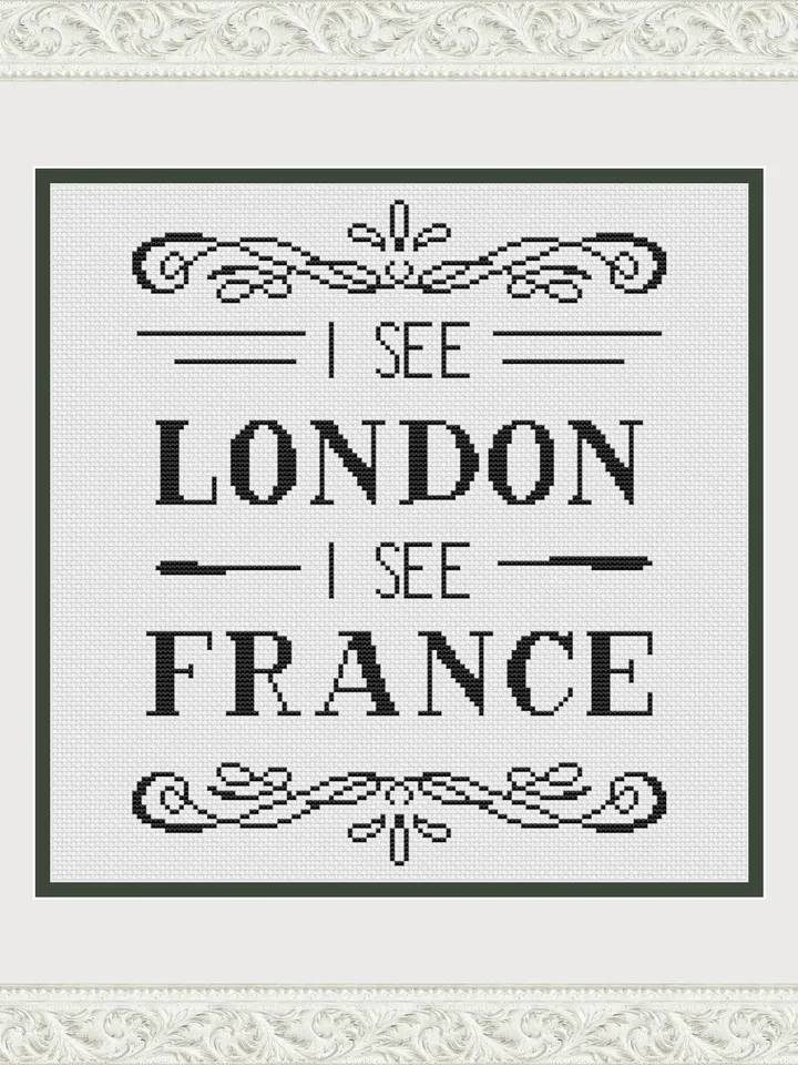 I see London, I see France, Funny Cross Stitch Pattern Modern, Subversive Cross Stitch PDF, bathroom humor wall decor