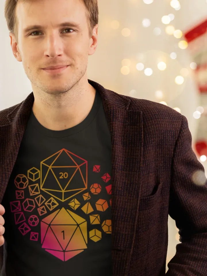 DnD Dice T-Shirt (Unisex) | Dungeons and Dragons D20 D1 Dice Shirt, Tabletop Roleplaying Game Tee, DnD Gift for Board Game Lover