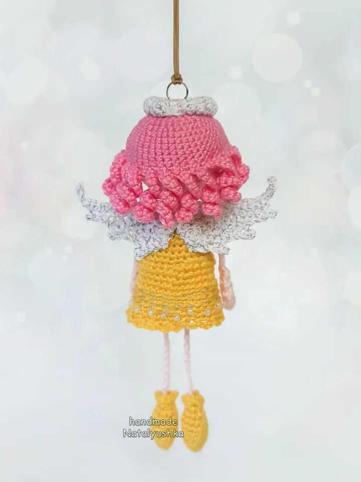 Hanging Guardian Angel girl, keychain, Birthday gift, Decoration Angel, Christmas gift, Nursery decor.