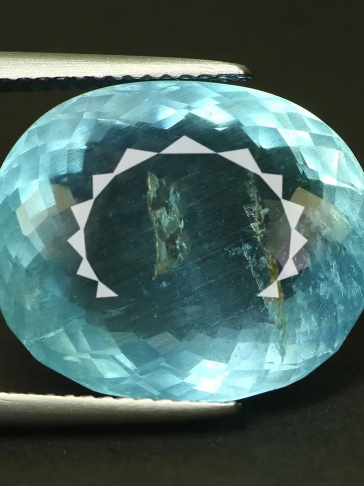 14.63 Ct Gorgeous !! 100 % Natural Santa Maria Blue Color Aquamarine Oval Cut !
