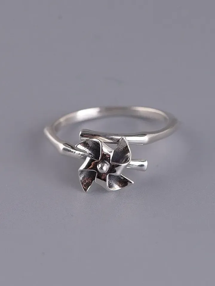 925 Silver Windmill Ring, Windmill Ring, anxiety ring, fidget ring, adhd ring, anxiety ring spinner, mental health ring, mental health rings