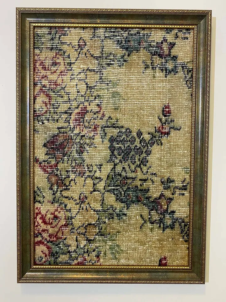 Exquisite Vintage Wall Kilim Art - Unique Hand-Woven Woolen Masterpiece for Home Decor - 50x70 cm