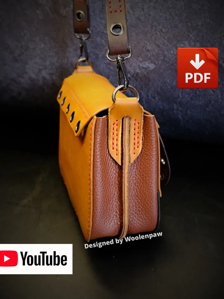 Leather pattern to make a leather bag - Oxi. BG27