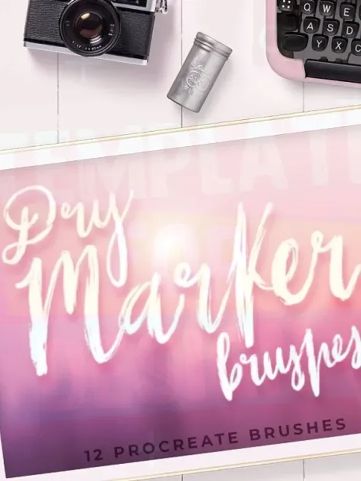 Procreate Brushes, Dry Marker, Procreate brush, Procreate lettering