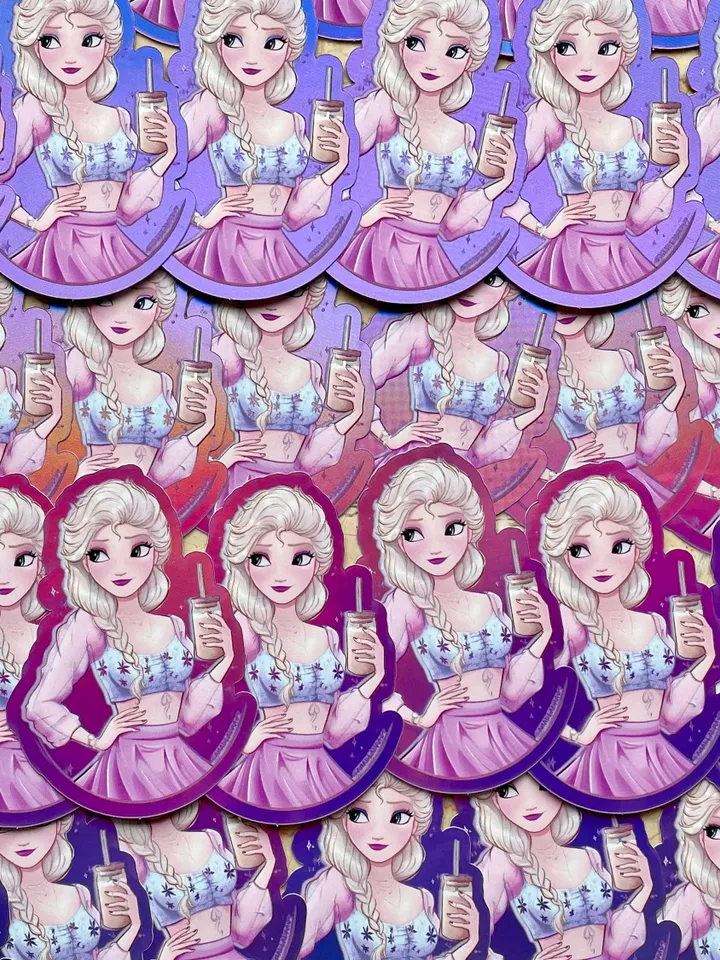 Magic Modern Princess Holographic Sticker | Hydroflask Sticker | Laptop Sticker | Phone Sticker | Small Gift | Kids Gift |Glitter