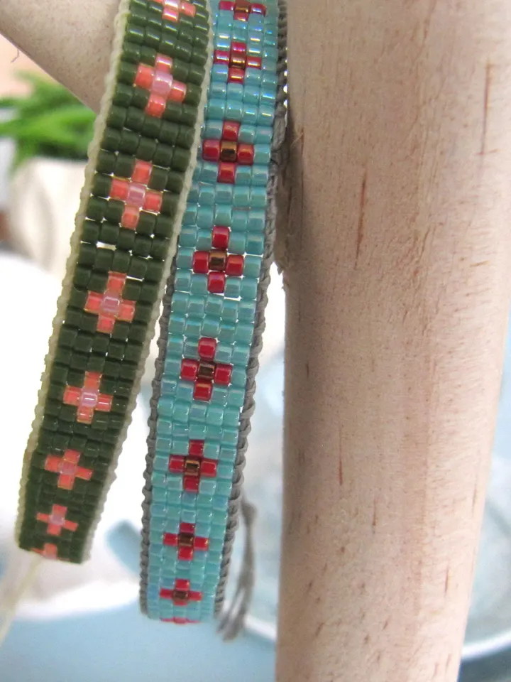 Miyuki bracelet, Bracelets Miyuki delicas, green Miyuki, Boho Miyuki bracelet