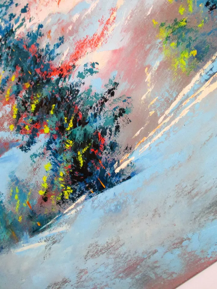 Rocky Mountains Painting ORIGINAL OIL PAINTING on Canvas, Landscape Painting Original Impressionist Art by "Walperion"