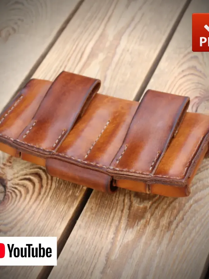 12番玉入れ…本皮 PDF pattern leather Bandolier for 6 rounds of 16 or 12 gauge