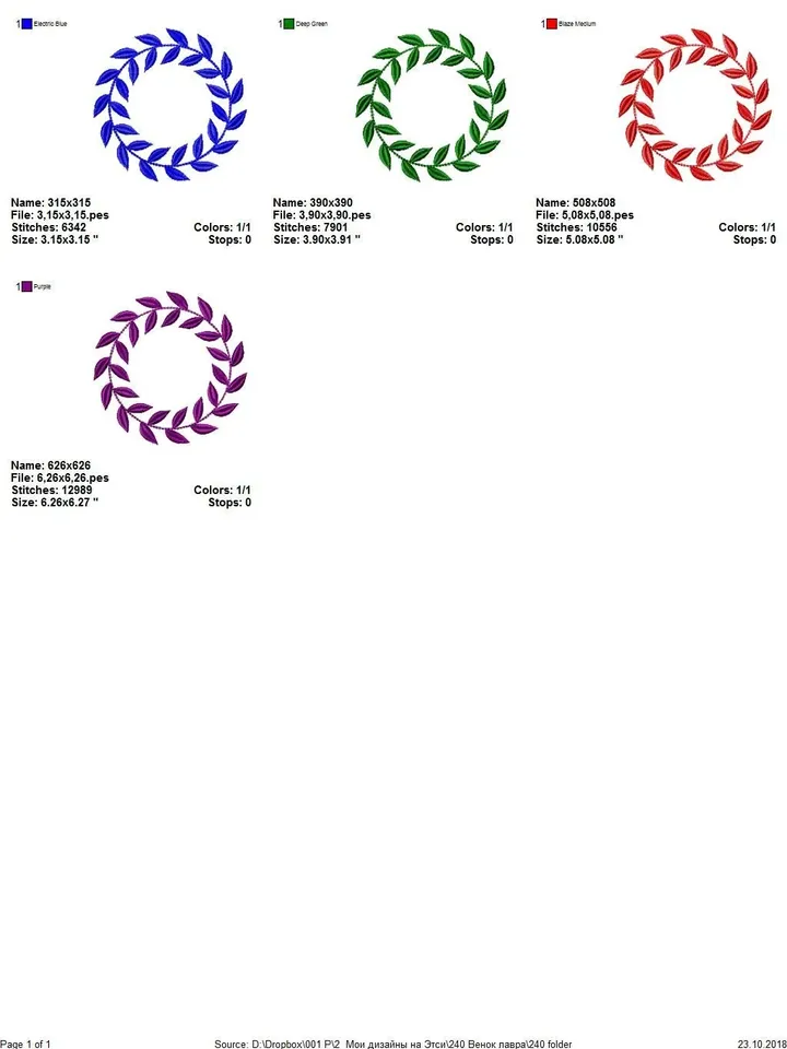 Embroidery design Wreath for Monograms Floral Mini machine embroidery designs