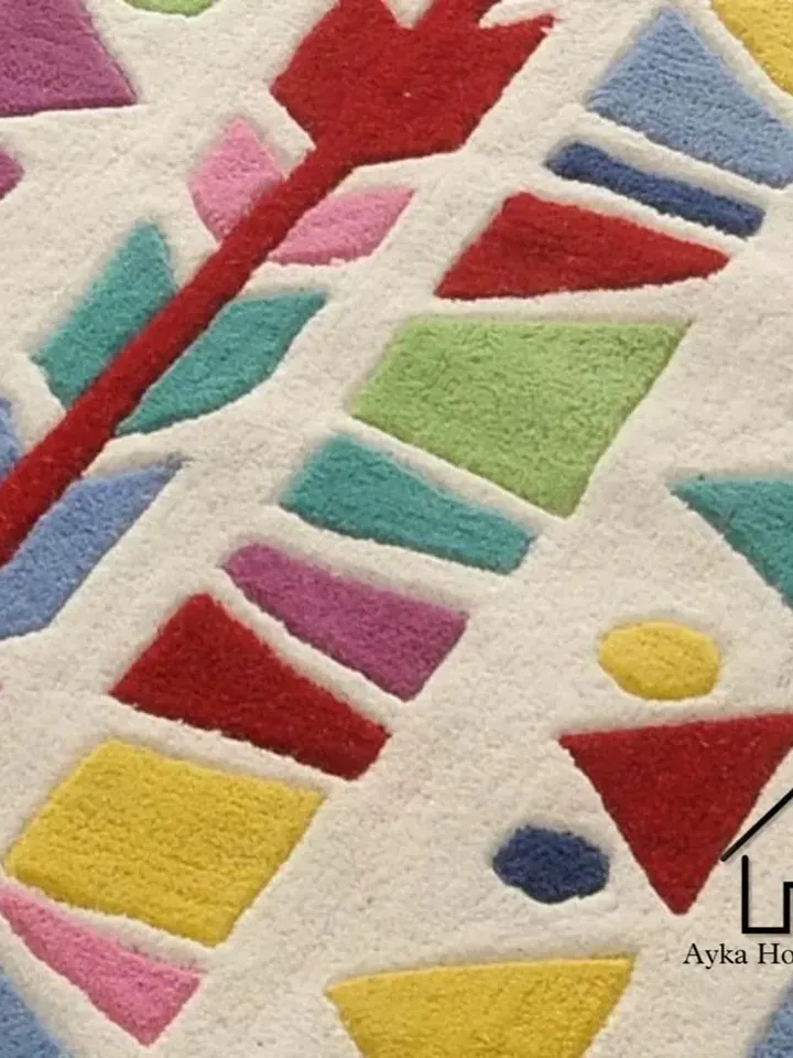 Multi Color Woolen Area Rug For Hall Kitchen Living Room Bed Room Bath Room Dining Room Kids Room Carpet / Kids Rugs / Customized Available
