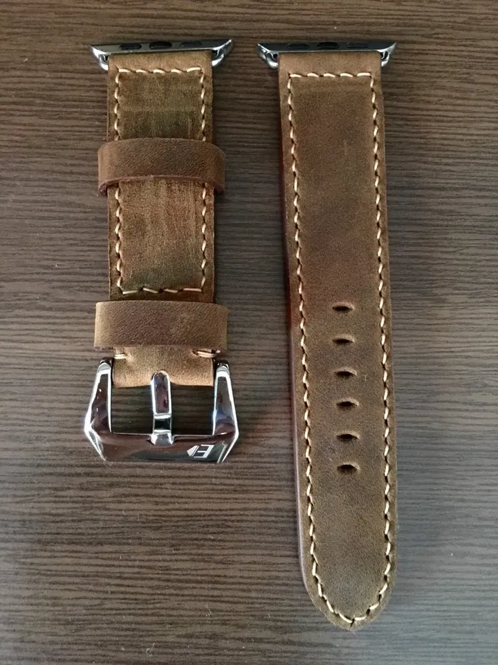 Apple iWatch Band Series 7 45mm 44mm, Apple Watch Strap, Brown Vintage Smart Watch Band, Wristwatch Band for Apple Watch SE, Gift Ideas