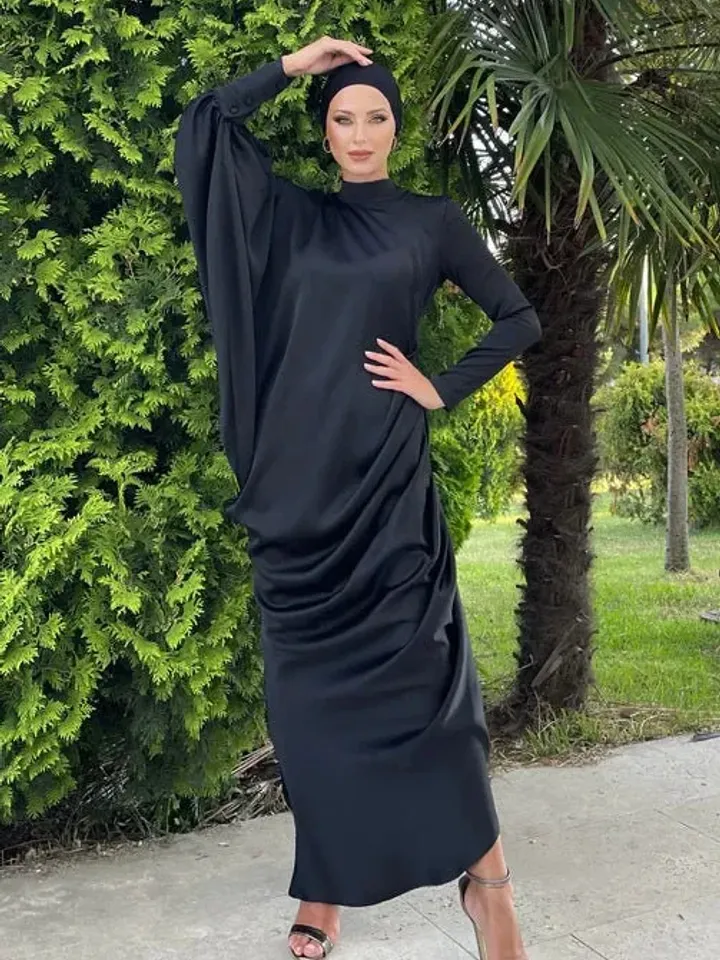 AHUNARE HIJAB - Almira Tesettür Abiye - Siyah