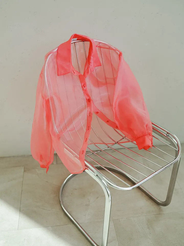 Womens Victorian shirt, Puff Sleeve blouse, Transparent organza blouse, Bishop sleeve blouse, Lolita blouse