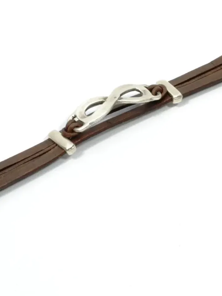Leather Infinity Bracelet Men - Leather Bracelet Homme - Anniversary Gift for Him - Infinite Symbol Bracelet - Unisex Valentines Gifts