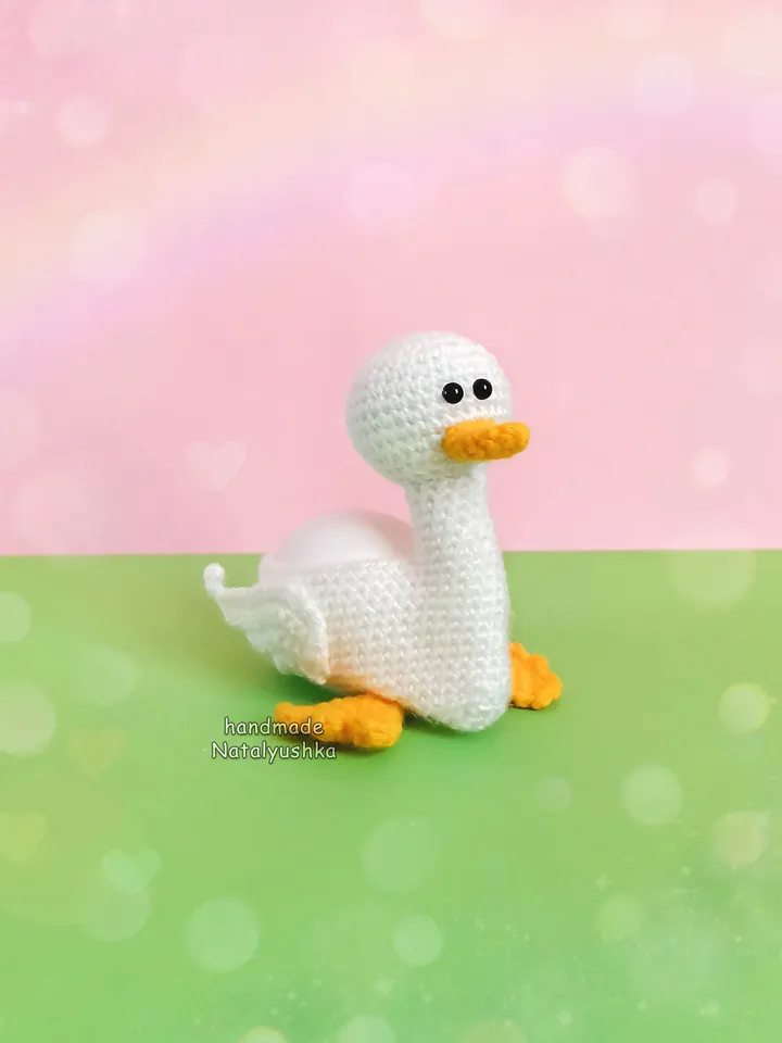 Decorated egg, Crochet egg basket, Easter Duck - egg stand, Easter egg holder, Easter table decor, Gift for Easter.