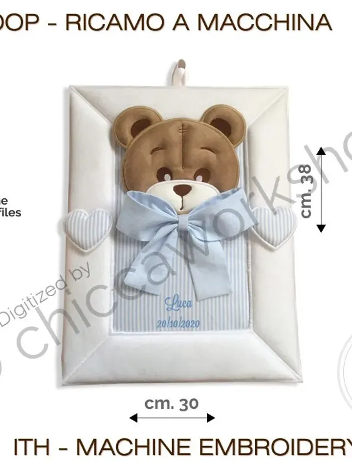ITH Teddy Baby Shower - Ricamo a macchina con tutorial