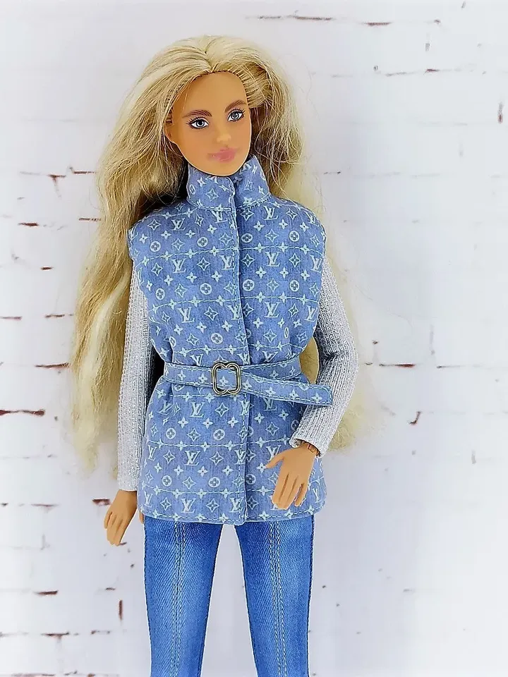 Quilted vest for tall Barbie, also for other dolls of similar size