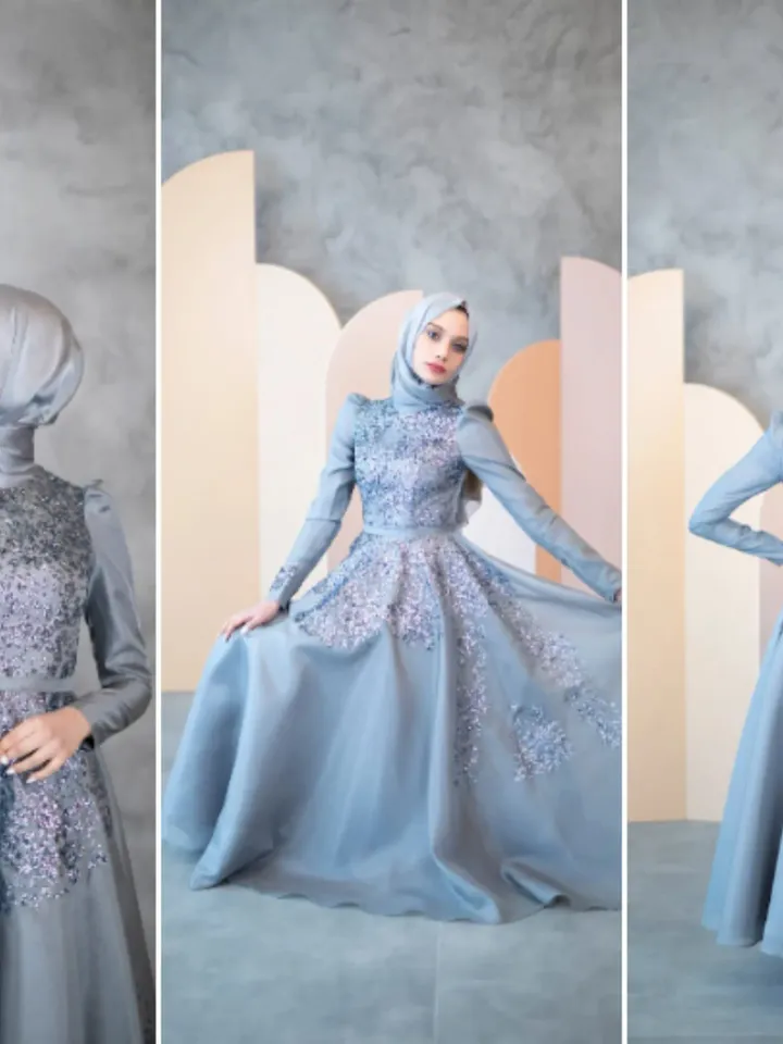 AHUNARE HIJAB - Wedding Dress, Muslim Evening Gown, Nikah, Islamic Wedding, Engagement, Bridesmaid,