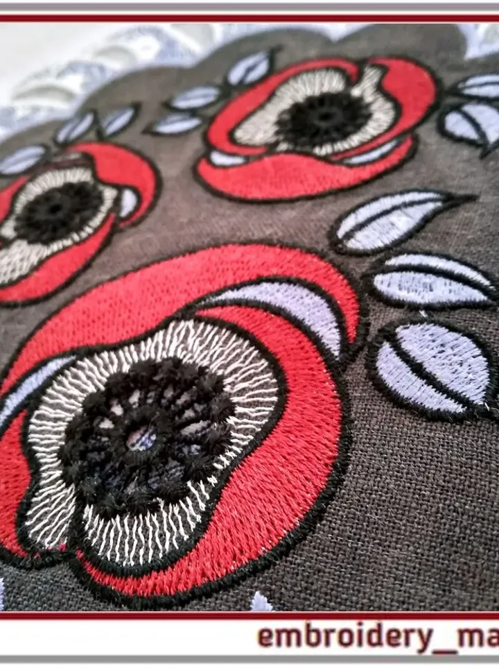 ITH embroidery 7 designs a set of floral with cutwork elements