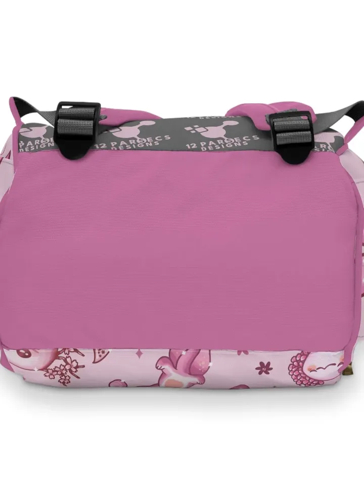 Kawaii Axolotl TTRPG Backpack | Tabletop Roleplaying Game Bag, LARP Backpack, Wargaming Organizer, DnD Bag of Holding