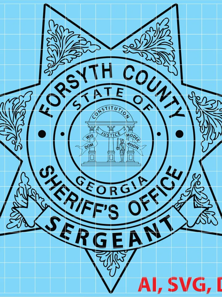 State of Georgia Forsyth County Sheriff sergeant Logo, Seal, Badge, Custom, Ai, Vector, SVG, DXF, PNG,