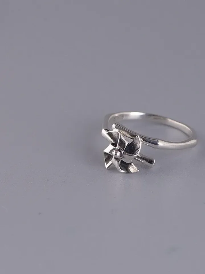 925 Silver Windmill Ring, Windmill Ring, anxiety ring, fidget ring, adhd ring, anxiety ring spinner, mental health ring, mental health rings