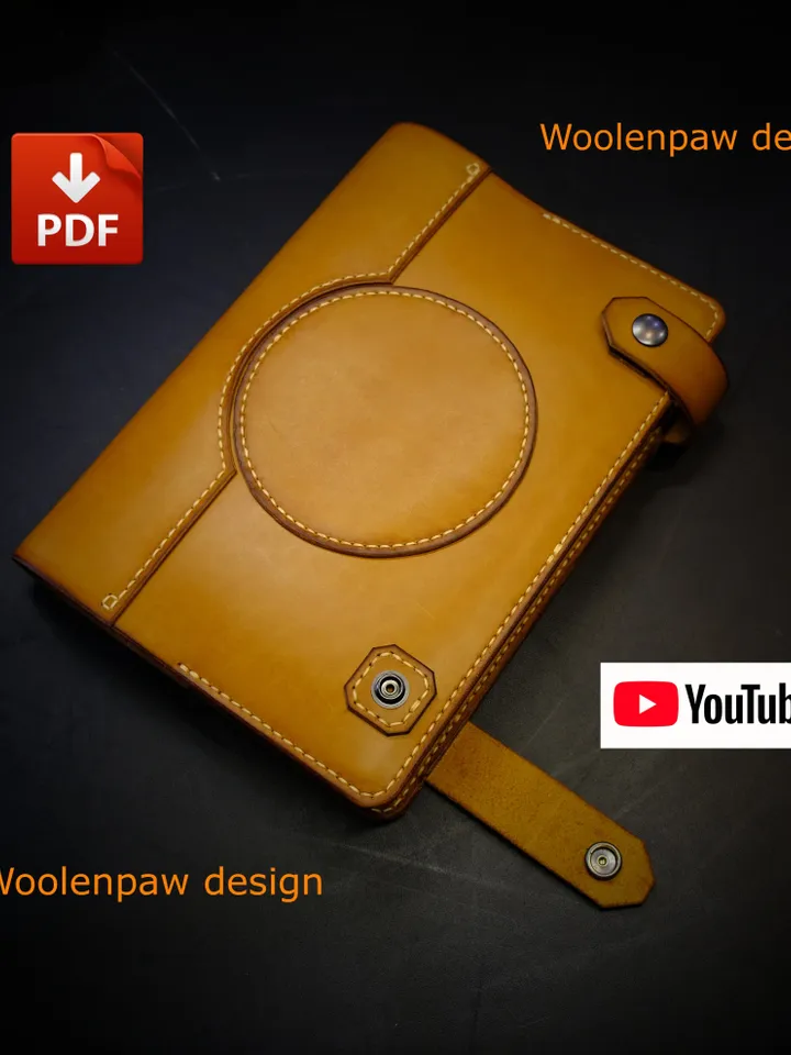 Leather pattern - book cover  4 sizes - designed from Woolenpaw
