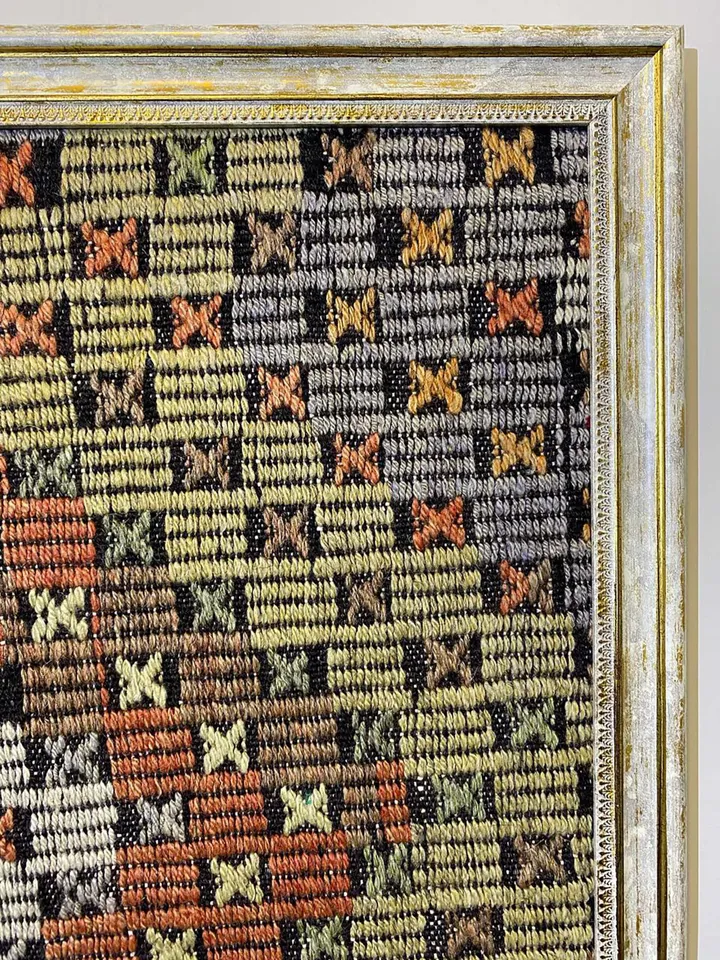 Vintage wall kilim art, unique hand-woven woolen kilim on the wall, home decor , 50x70 cm