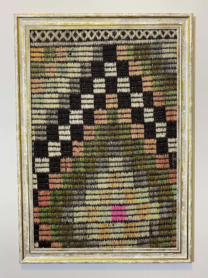 Vintage wall kilim art, unique hand-woven woolen kilim on the wall, home decor , 50x70 cm