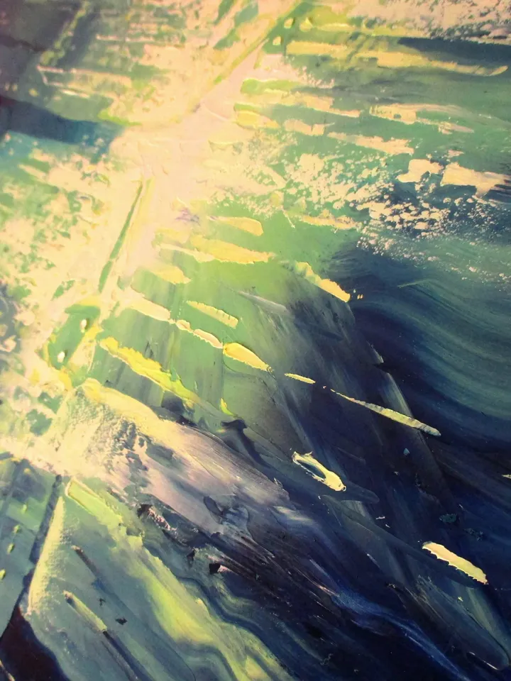 Cyberpunk Painting "MALACHITE NIGHT" Original Oil Painting on Canvas, Modern City Original Art by "Walperion Paintings"