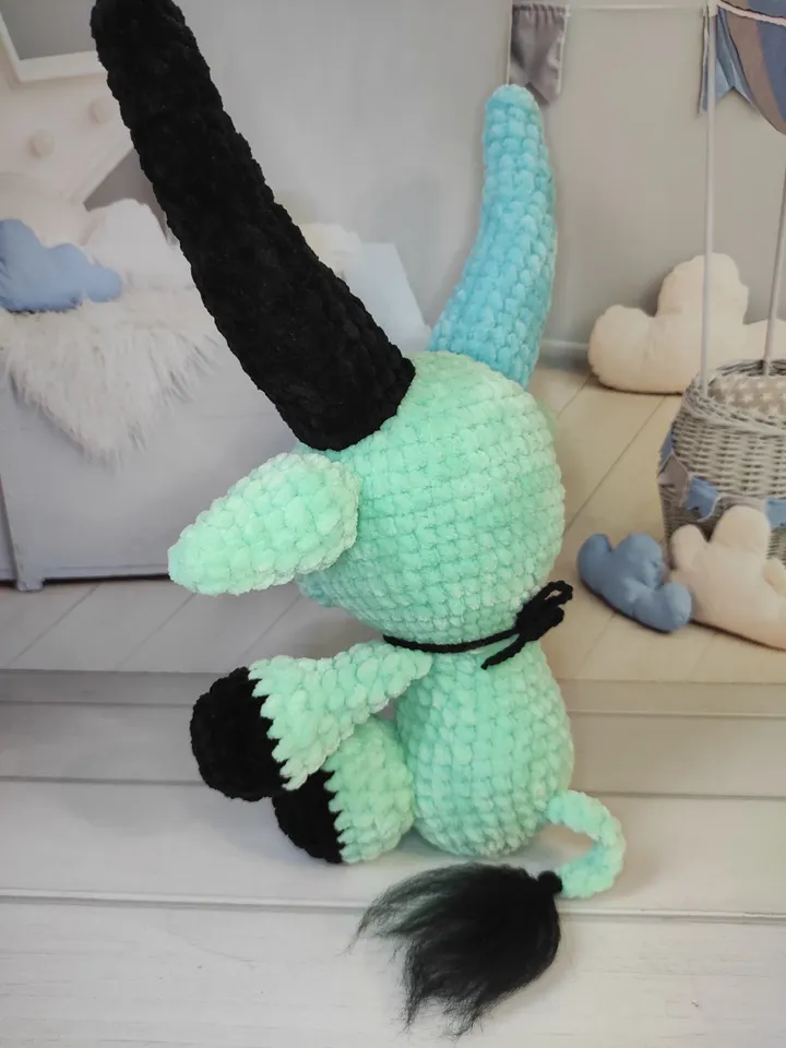 Mint crochet baphomet toy, creepy toy, plush baphomet