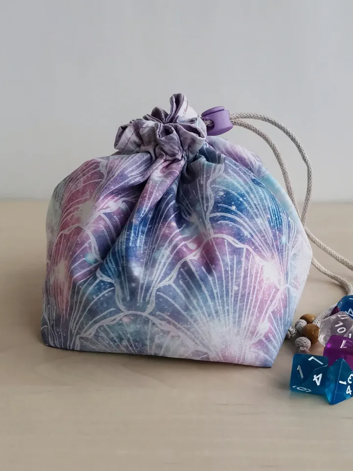 Large dice bag with pockets for 150-200 dice Pink and violet