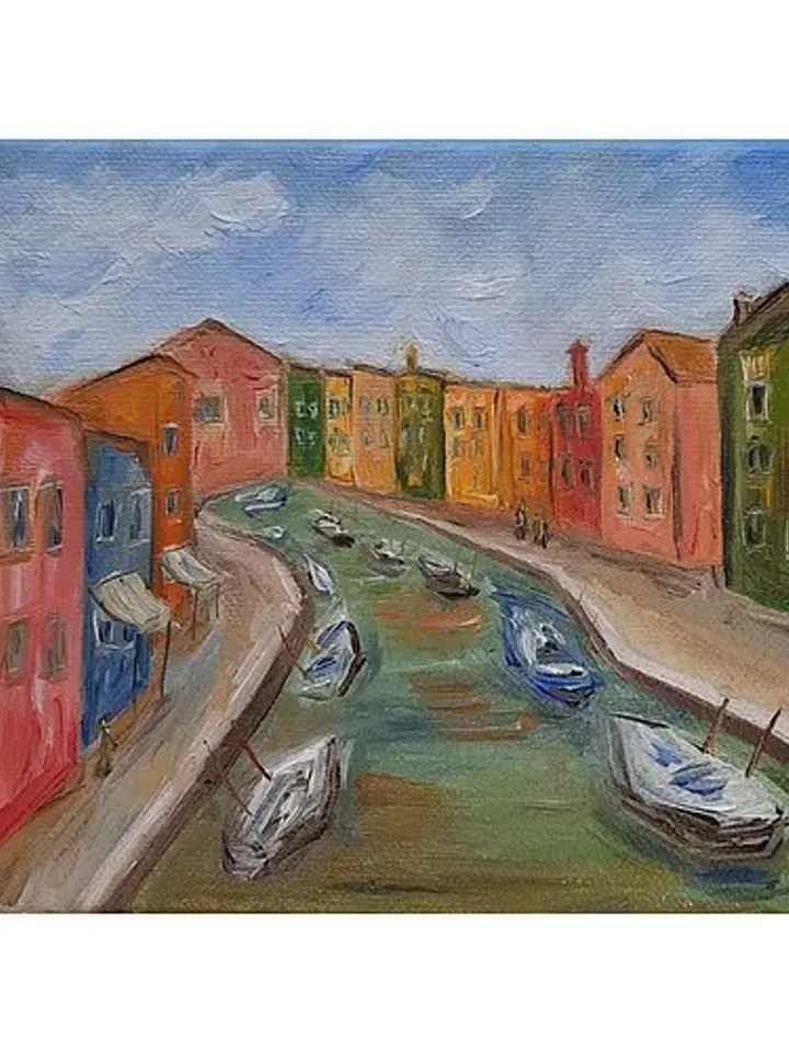 Venice oil painting Italy oil painting Burano painting