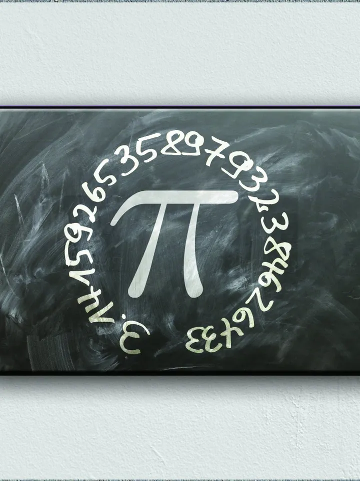 Pi Figure Print on Canvas , Floating Frame Option, Modern Wall Art, Extra Large Canvas Wall Art