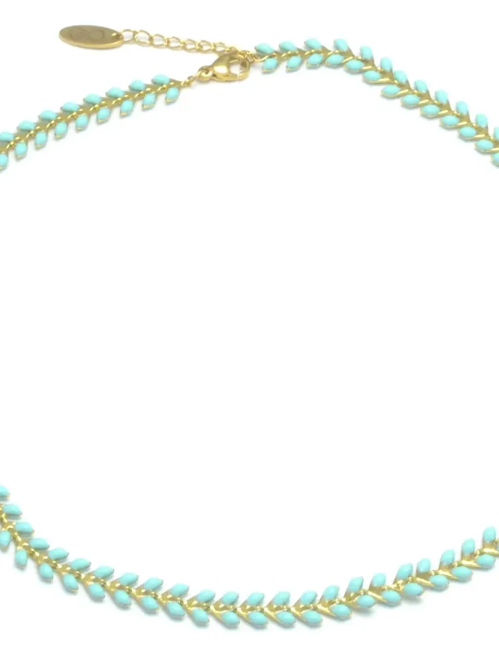 Chevron Necklace, Turquoise Chevron Choker, Dainty Turquoise Arrow Necklace, Repeating Arrow Necklace, Turquoise Arrow Chevron Choker