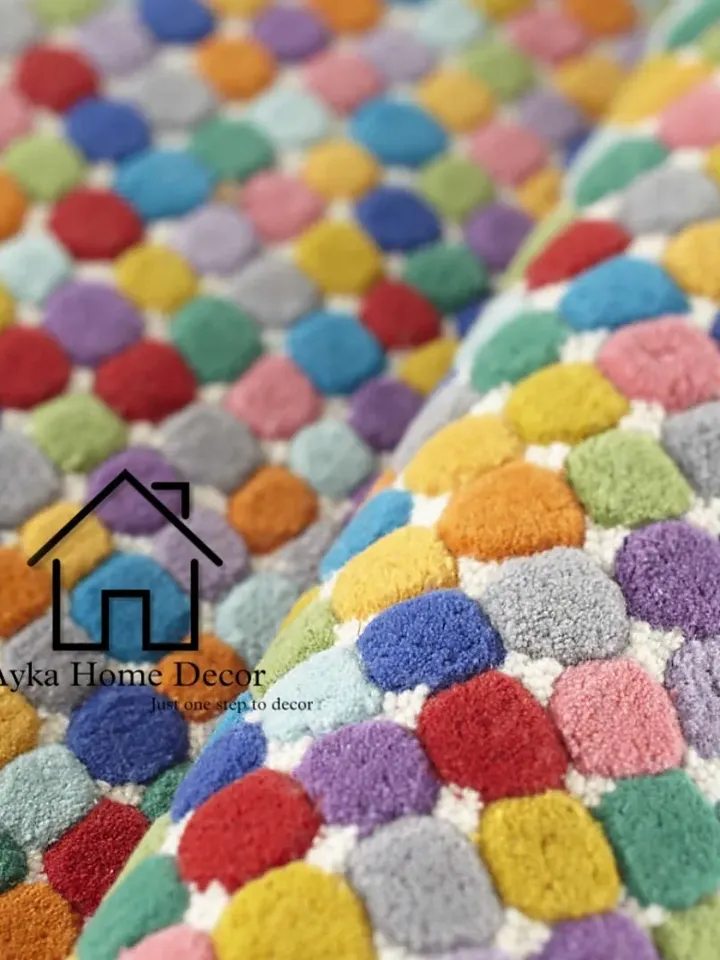 Multi 100% Handmade Woolen Area Rug For Hall Kitchen Living Room Bed Room Bath Room Dining Room Kids Room Carpet Christmas Gift / Hall Rug