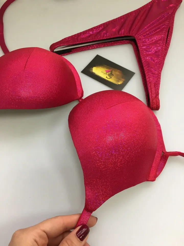 Bright pink biflex base - fitness bikini