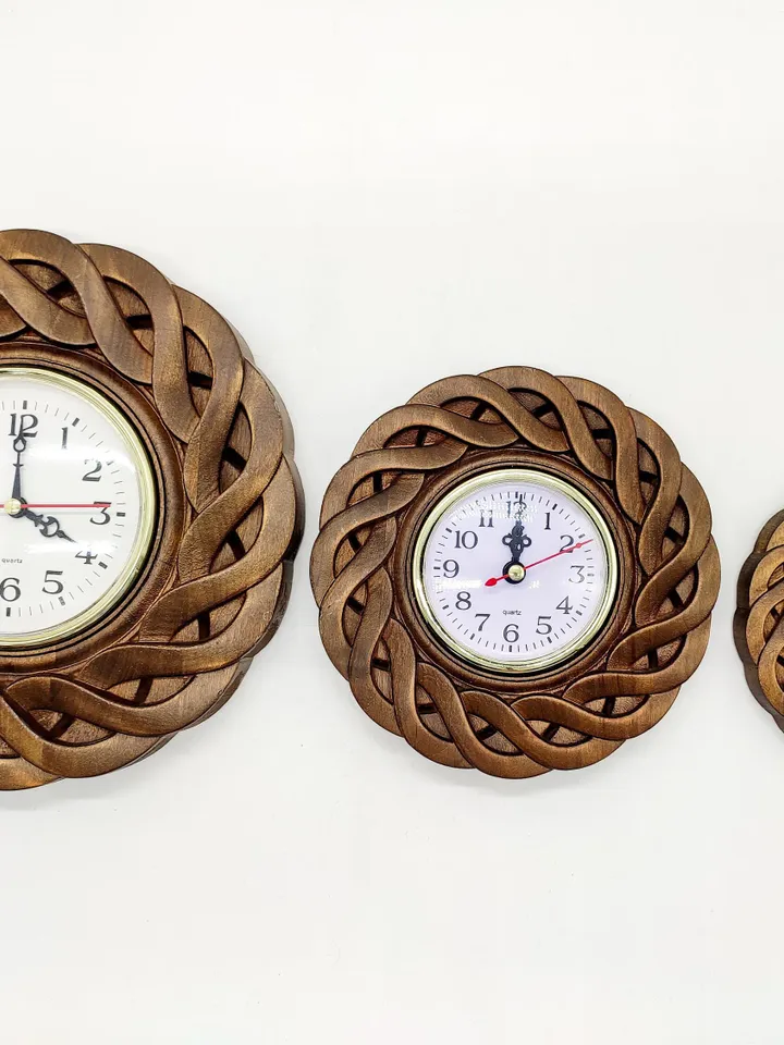 Modern wall clock, Wooden clock, Rustic wall clock, Wooden wall clock, Wooden Carver Panel, Wooden wall decor, carved wood wall art