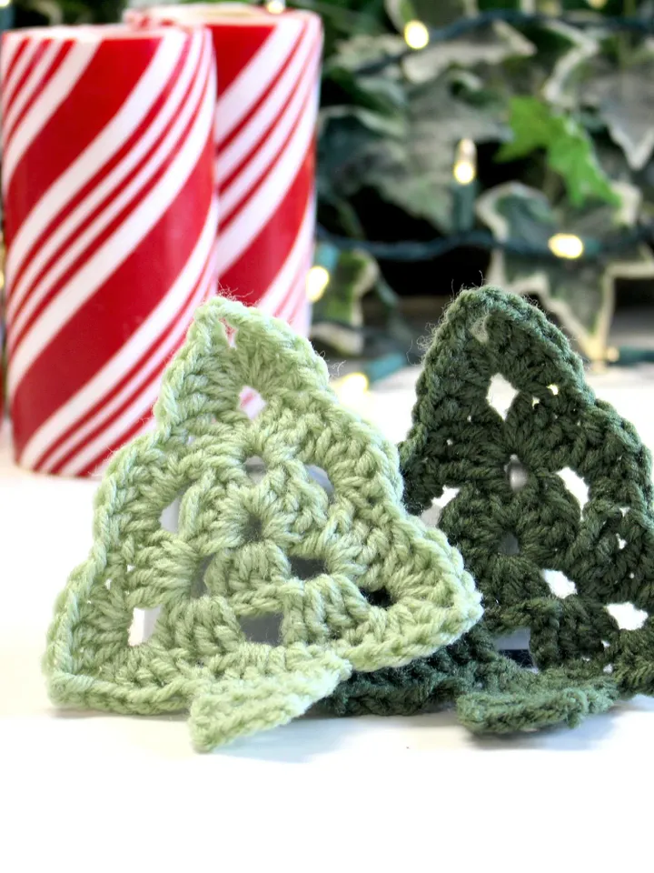 Christmas Tree Coasters, Hand Crochet Coaster Set, Coffee Tea and Coco, Hostess Gift Ideas, Home Décor, Kitchen and Dining Room Decoration