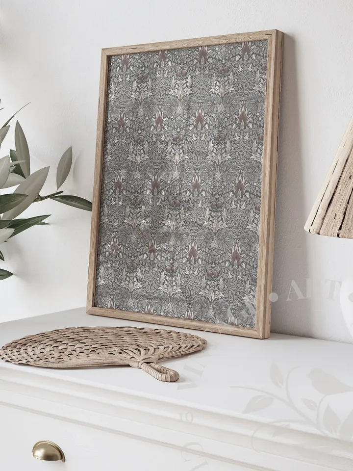 William Morris Textile Wall Art Vintage Print, Muted Floral Ornament, PRINTABLE Home Decor | 83