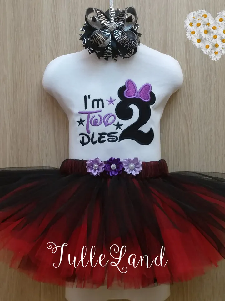 I'm Twodles second Birthday number 2 two doodles Mouse Girl Design applique for Machine Embroidery