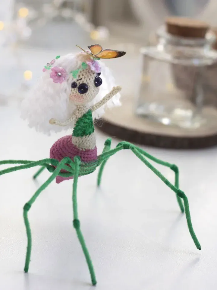 Creepy cute doll spider halloween gift for best friend collectibles art doll horror small gift for mom